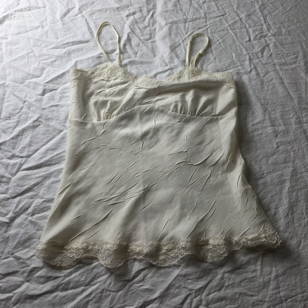 Studio Y Y2K Lace Trim Cami Tank Top XS Coquette Fairycore Whimsigoth